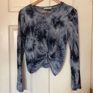 Heart & Hips Long Sleeve Tie Dye Crop Top